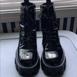 Nasty Gal Lace Up Platform Combat Boots